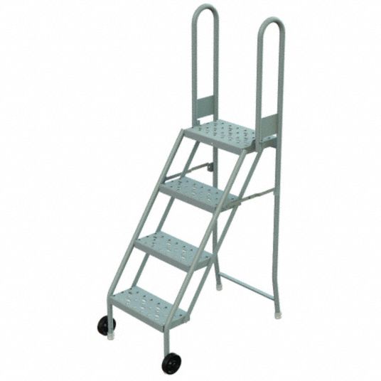 TRI-ARC Tilt and Roll Ladder: 40 in Platform Ht, 10 in Platform Dp, 16 ...