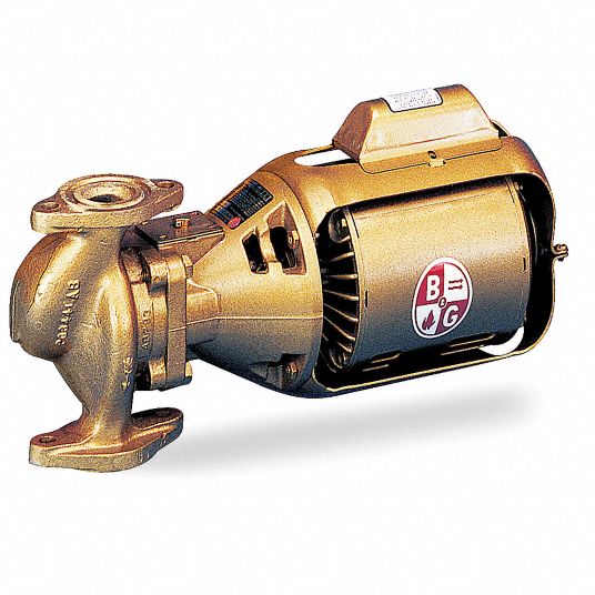 Potable Water Circulating Pump: 3-Piece, Bell & Gossett, Flanged, 1/6 HP,  115V AC, 18 ft Max. Head