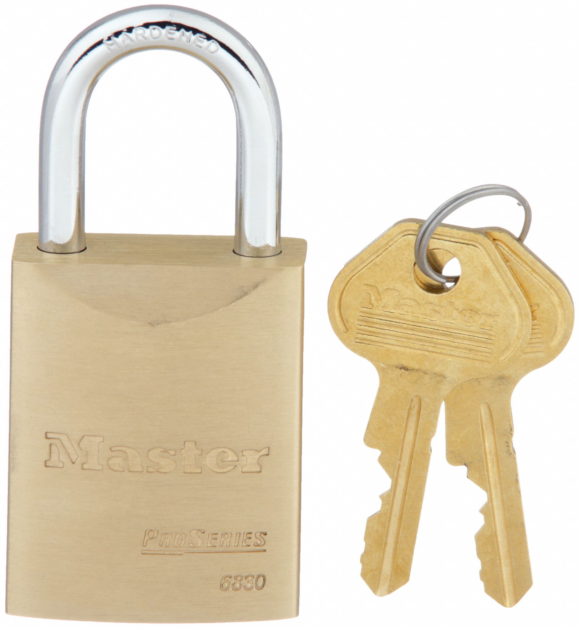 KEYED PADLOCK, 1 1/16 IN VERTICAL SHACKLE CLEARANCE, 25/32 IN HORIZONTAL SHACKLE CLEARANCE, 5 PINS, GOLD