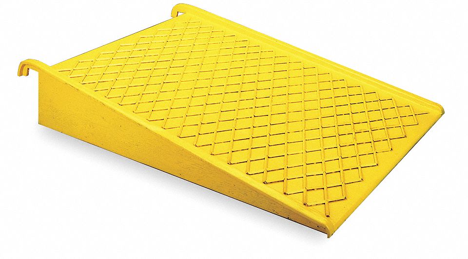 SPILL PALLET RAMP, 1,500 LB LOAD CAPACITY, 45½ X 32 X 8 IN, YELLOW