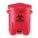 BIOHAZARDOUS WASTE CAN, 6 GAL, RED, POLYETHYLENE, 16 IN H, 16 IN OUTSIDE DIAMETER