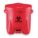 BIOHAZARDOUS WASTE CAN, 10 GAL, RED, POLYETHYLENE, 18 IN HEIGHT, 18 IN OUTSIDE DIAMETER