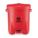 BIOHAZARD STEP ON WASTE CONTAINER, 14 GAL, RED, PE, 21 IN H, 18 IN OUTSIDE DIAMETER