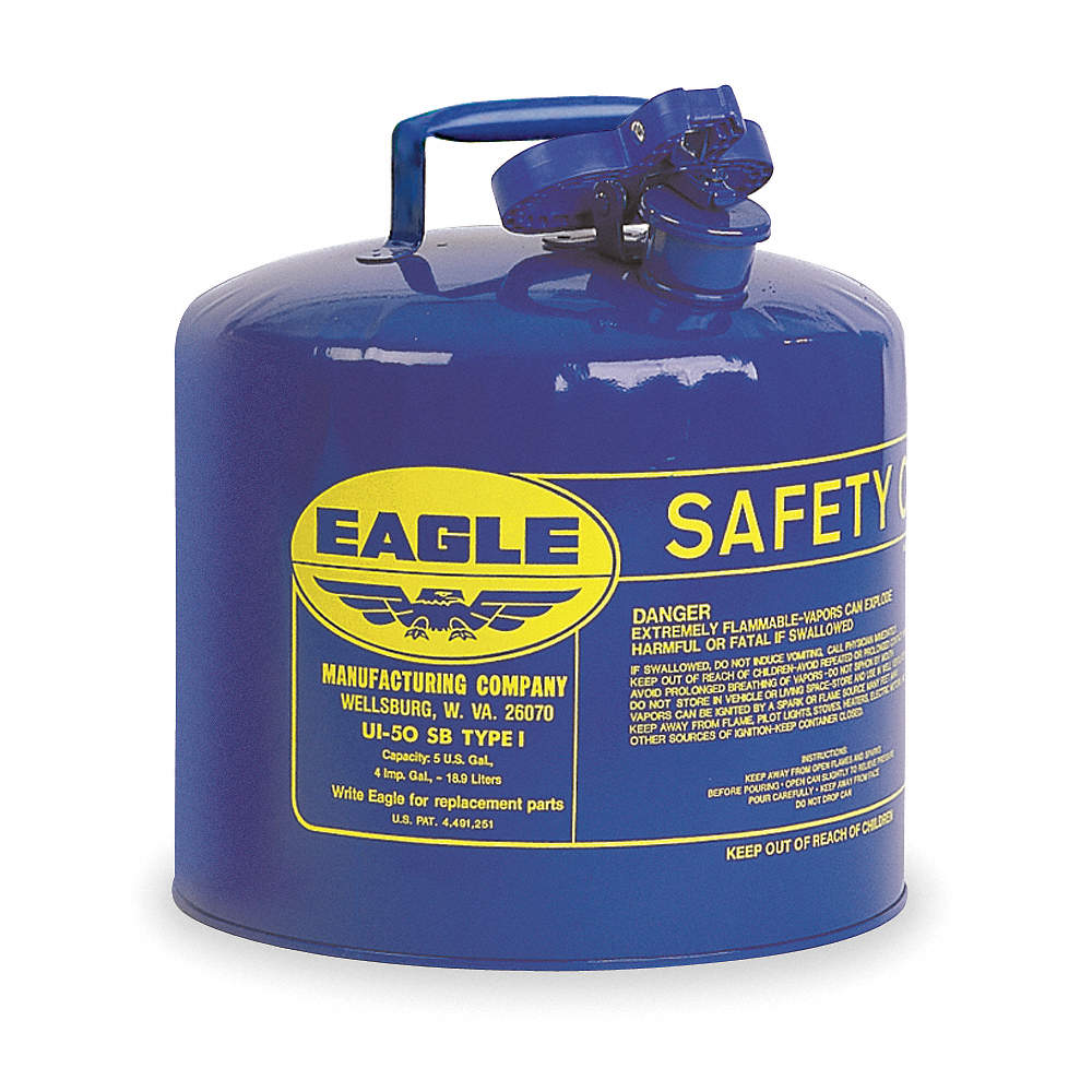 Type I Safety Can 5 gal 13-1/2In H Blue 