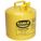 TYPE I SAFETY CAN, 5 GAL, YELLOW, GALVANIZED STEEL, 13½ IN H, 12½ IN OD, FOR DIESEL