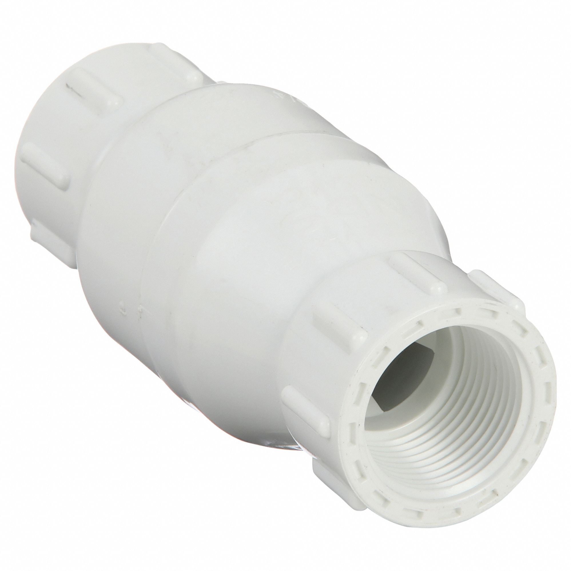 SPRING CHECK VALVE, INLINE VALVE BODY, ¾ IN PIPE, IPT X IPT, PVC, FEMALE, IPT, IPT