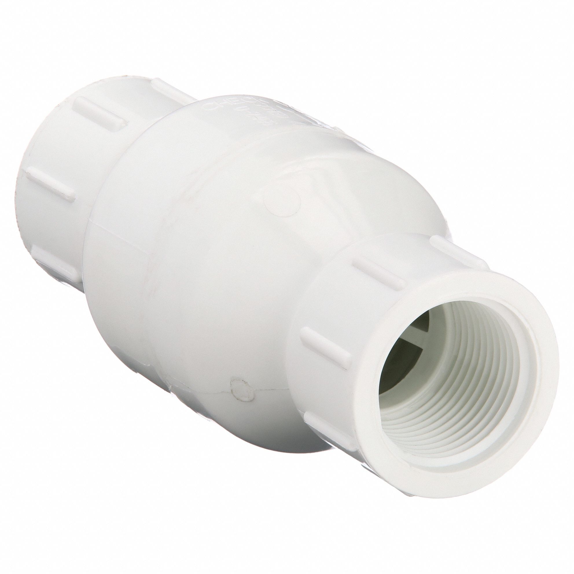 SPRING CHECK VALVE, INLINE VALVE BODY, 1 IN PIPE, IPT X IPT, PVC, FOR GEN PURPOSE