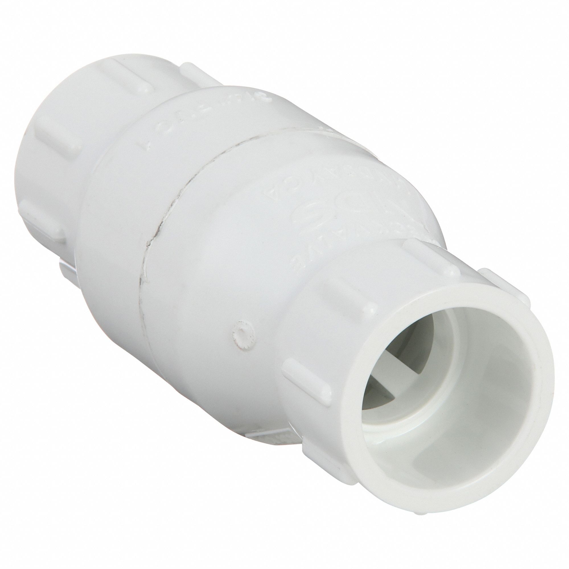 SPRING CHECK VALVE, INLINE VALVE BODY, ¾ IN PIPE, SOCKET X SOCKET, PVC, FEMALE, SOCKET