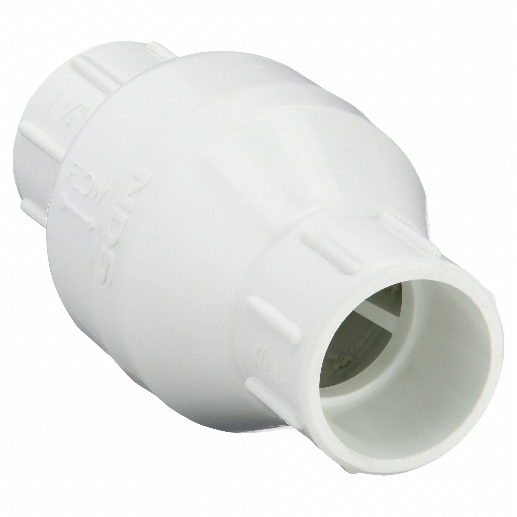 SPRING CHECK VALVE, INLINE VALVE BODY, 1¼ IN PIPE, SOCKET X SOCKET, PVC, FEMALE, STANDARD
