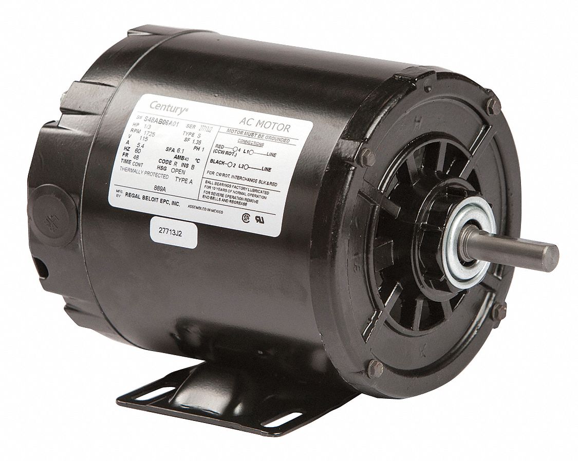 CENTURY, 1 Speed, Open Dripproof, Belt Drive Motor - 4RGX2|889A - Grainger