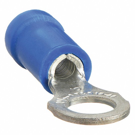 Thomas & Betts 14RB-8 Vinyl Insulated Ring TERMINAL; 18-14 AWG, #8 Stud, Copper, Blue