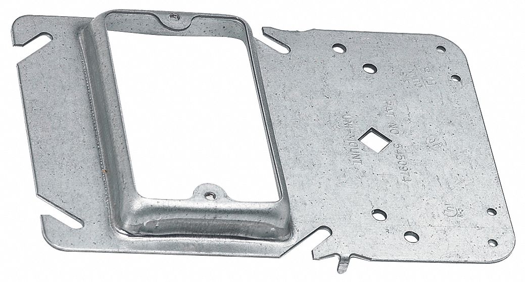Communication Mounting Bracket: Pre-Galvanized Steel, Silver, 5/8 in Drywall Rise