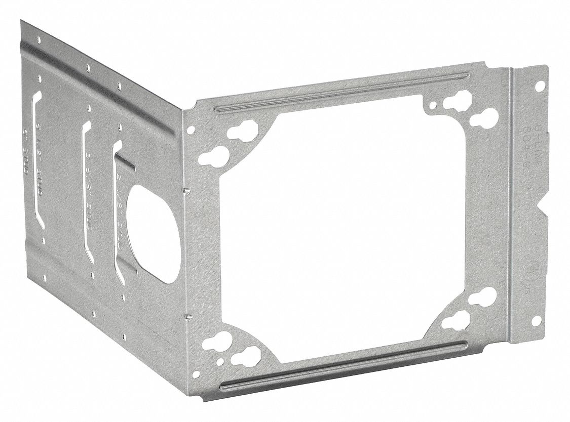 MOUNTING BRACKET, BOX SUPPORT BRACKET, PRE-GALVANIZED STEEL, SILVER, 1 IN OVERALL DP