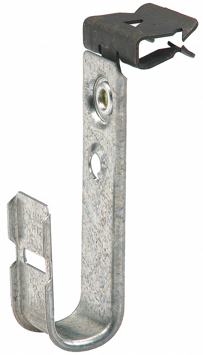 J-Hook: Hammer-On with Locking Latch, 3/4 in Max. Bundle Dia., Galvanized Steel