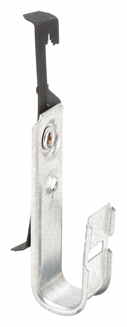 J-Hook: Clip-On with Locking Latch, 3/4 in Max. Bundle Dia., 25 lb Max. Load Capacity