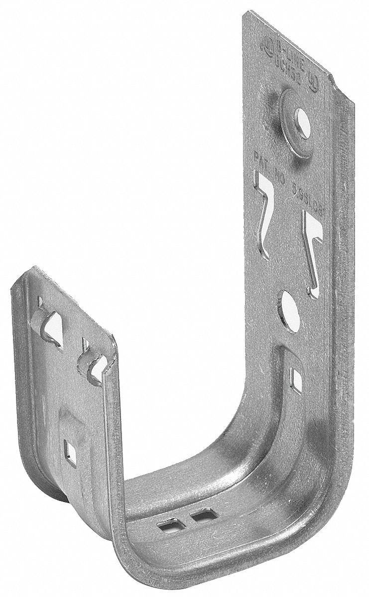 J-Hook,  Mounting Location Wall,  Silver,  Screw On,  Max. Bundle Dia. 4 in