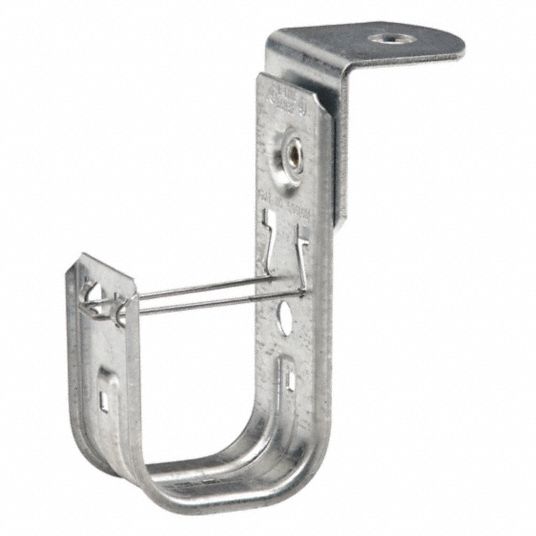 COOPER B-LINE J-Hook: 2 in Max. Bundle Dia., 30 lb Max. Load Capacity,  Galvanized Steel, Silver