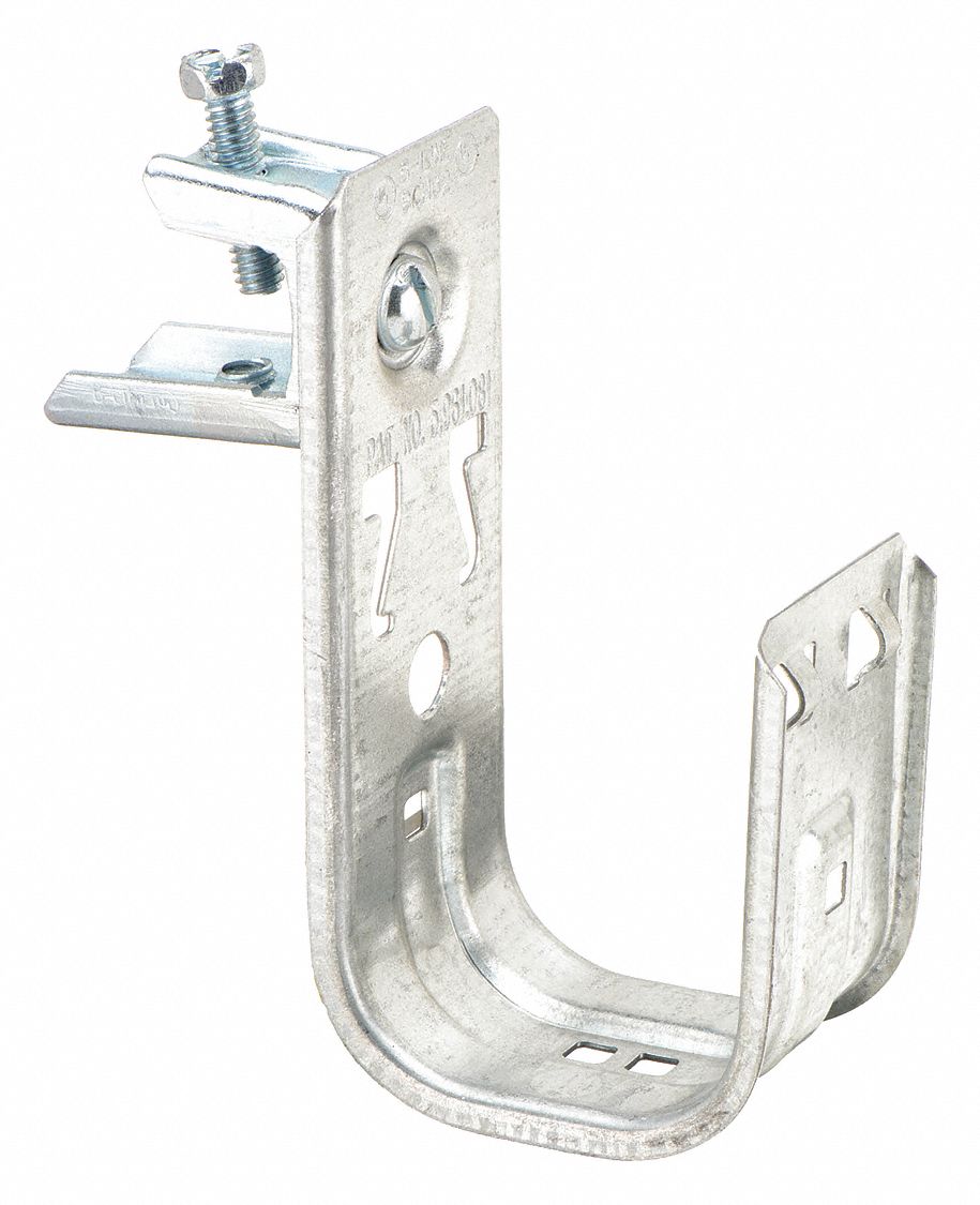 J-Hook: Clamp-On with Locking Latch, 2 in Max. Bundle Dia., 30 lb Max. Load Capacity