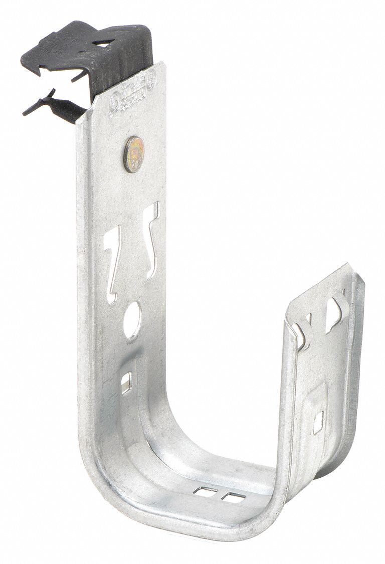 J-Hook: Hammer-On with Locking Latch, 2 in Max. Bundle Dia., 30 lb Max. Load Capacity