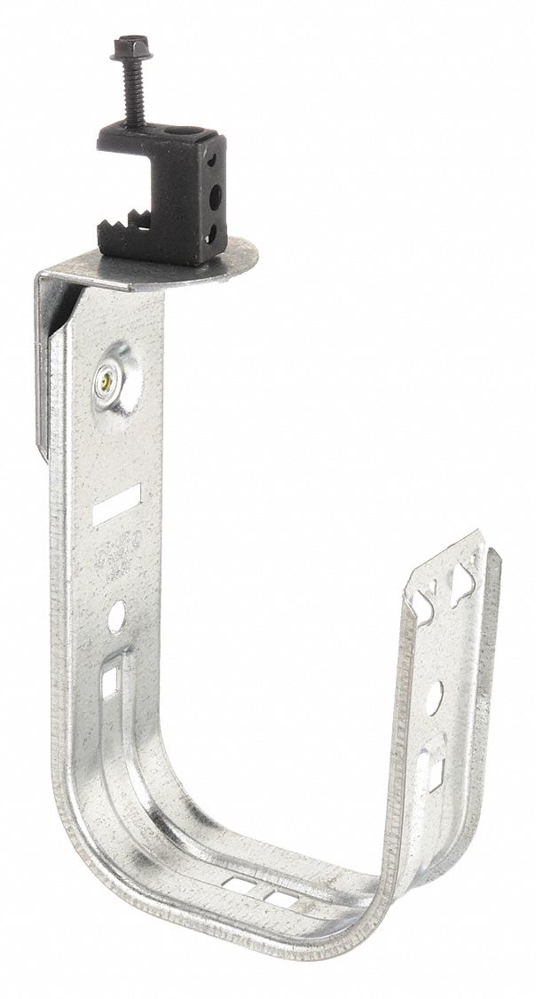 J-Hook: Clamp-On with Locking Latch, 4 in Max. Bundle Dia., 30 lb Max. Load Capacity