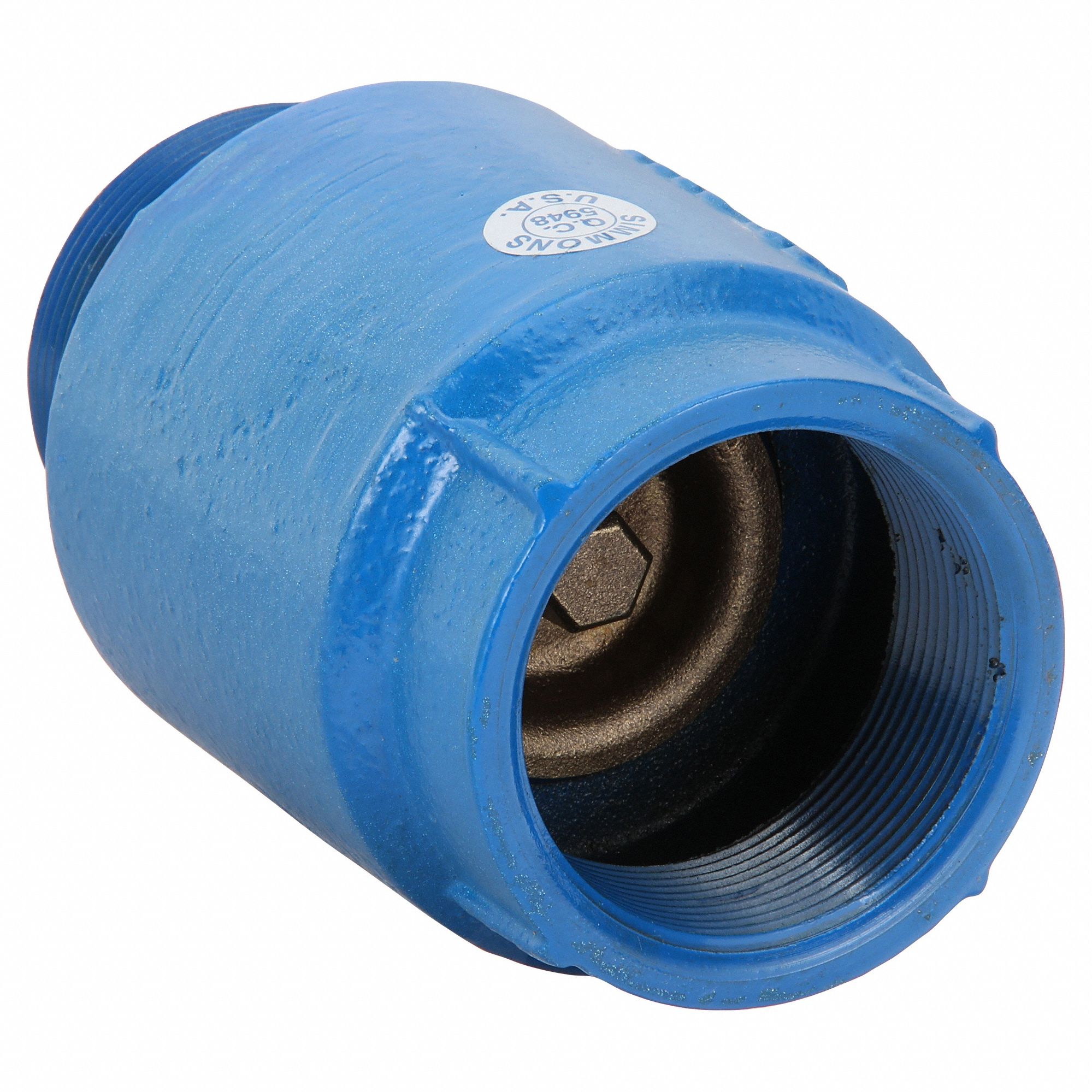 SPRING CHECK VALVE, INLINE VALVE BODY, 2 IN PIPE, MNPT X FNPT, DUCTILE IRON, MALE, NPT