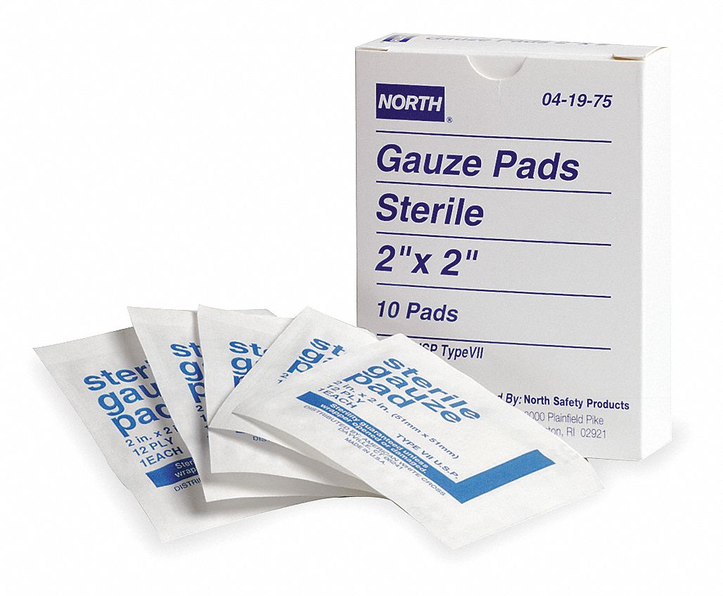 Gauze Pad, Unitized, Sterile, PK 10 - Grainger