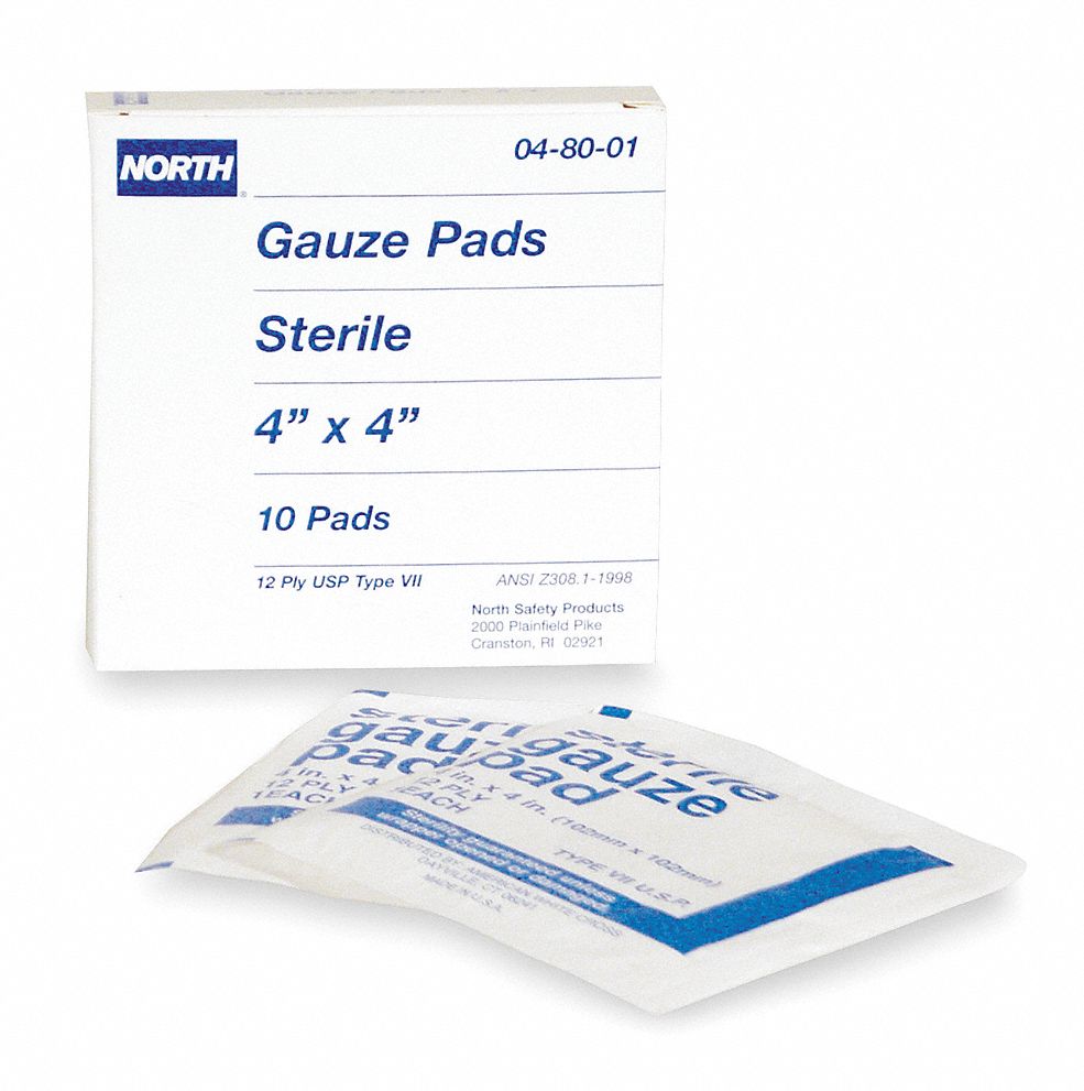 Gauze Pad, Bulk, PK 10 - Grainger