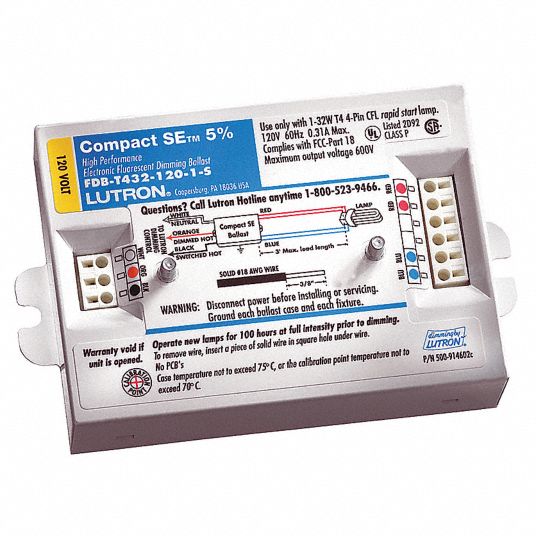 LUTRON Dimming Ballast - 4RNL8|FDB-T442-120-1-S - Grainger