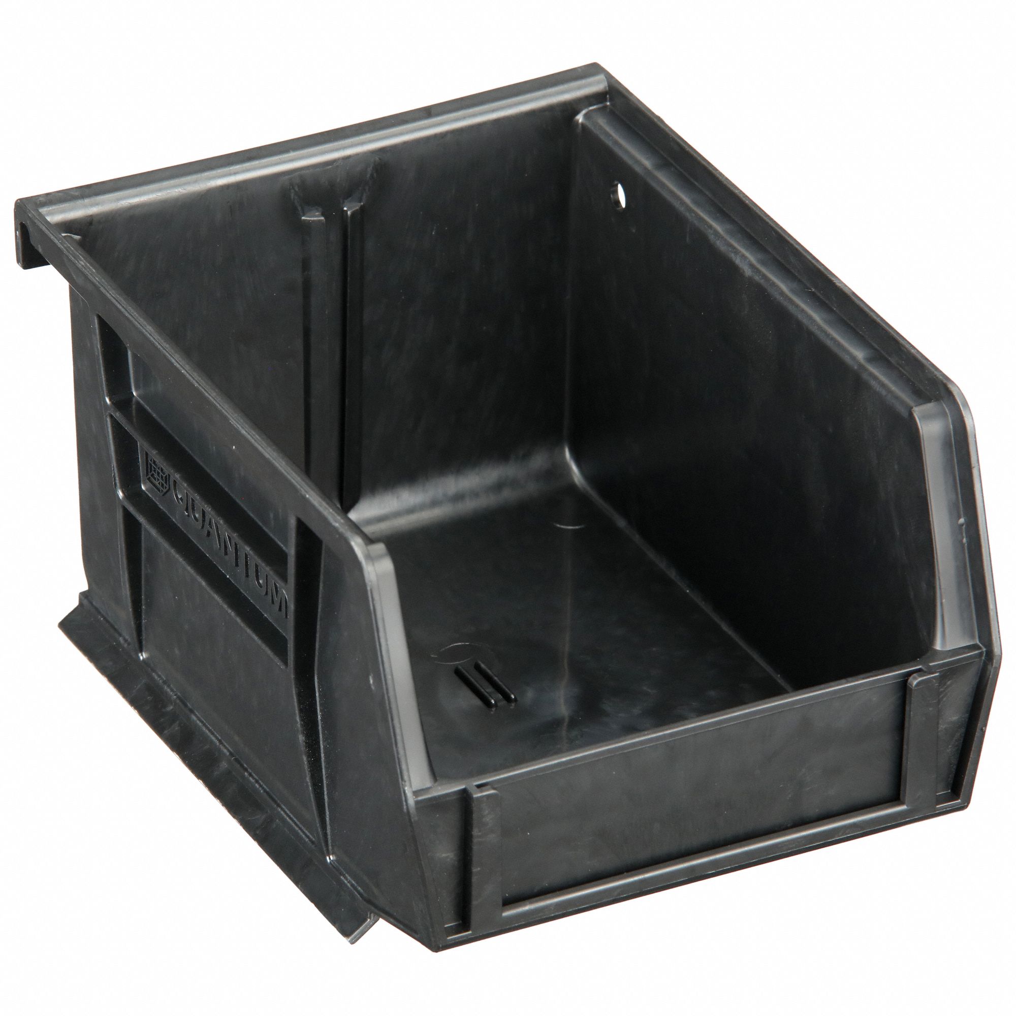 ESD CONDUCTIVE BIN, 4⅛ IN X 5⅜ IN X 3 IN, BLACK, LABEL HOLDERS