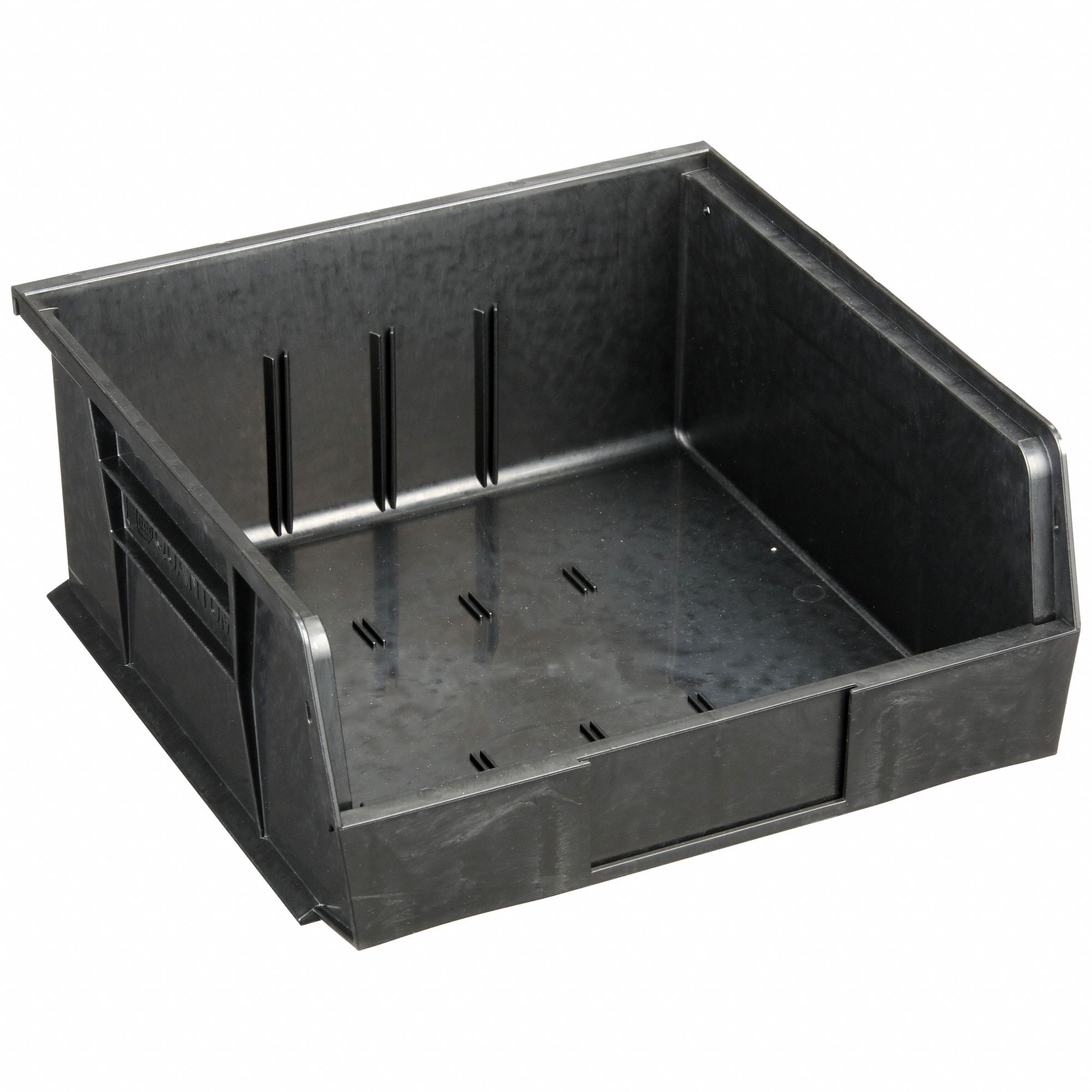 ESD Conductive Bin: 11 in x 10 7/8 in x 5 in, Black, Label Holder Included