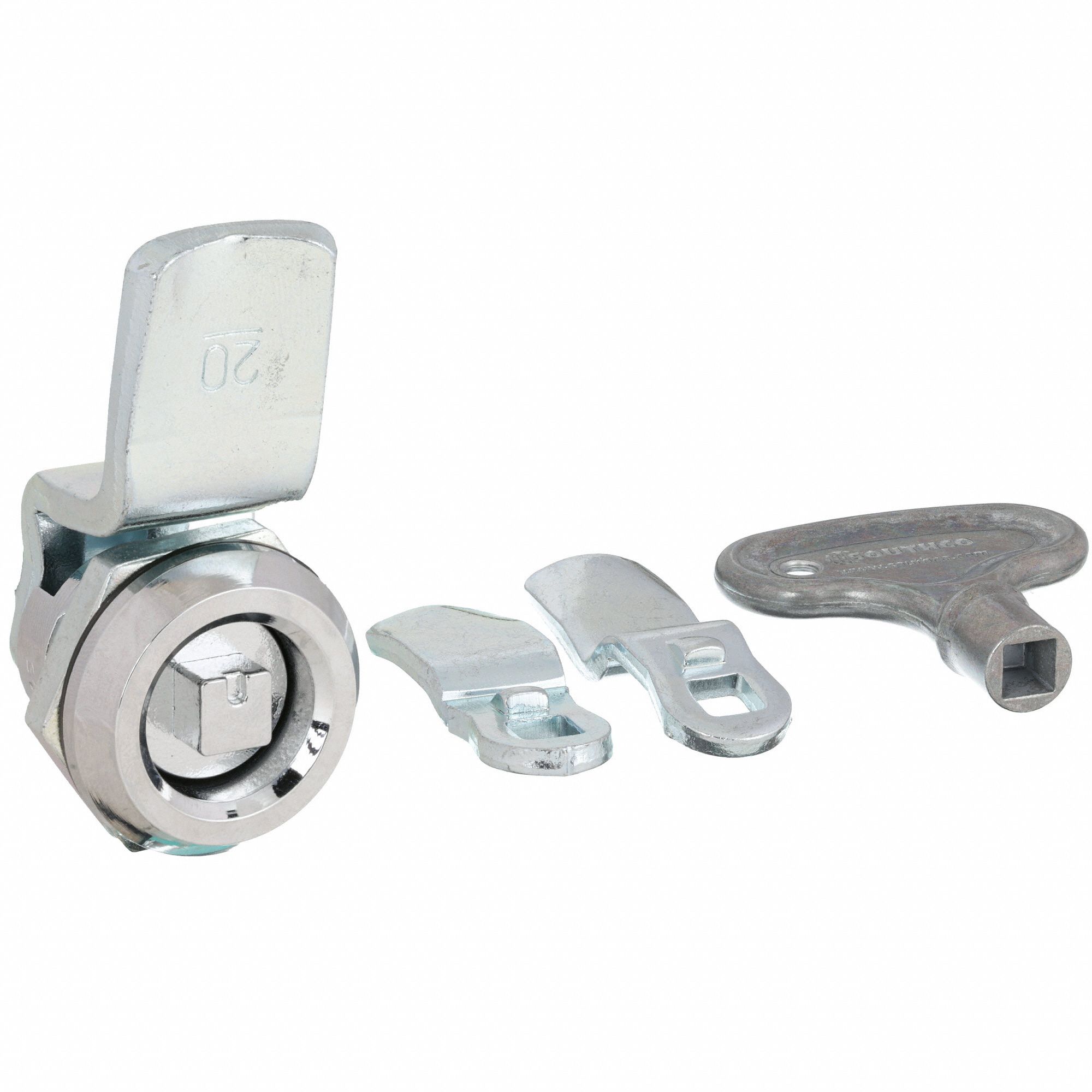 GRAINGER APPROVED Cam, Locking, Cam Latch, 1 3/32 in, Bright Chrome