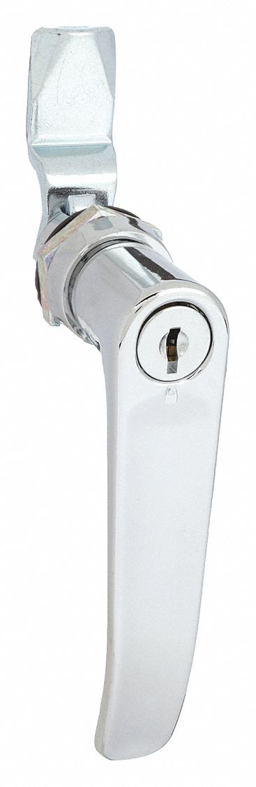 ZINC L-HANDLE LOCKING W/KEY BRGHT C