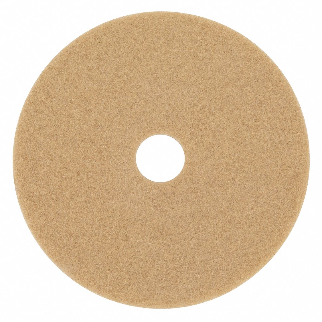 Burnishing Pad: Tan, 17 in Dia, Polyester, 3, 000 RPM Max Speed, Round, 1 in Thick, 5 PK
