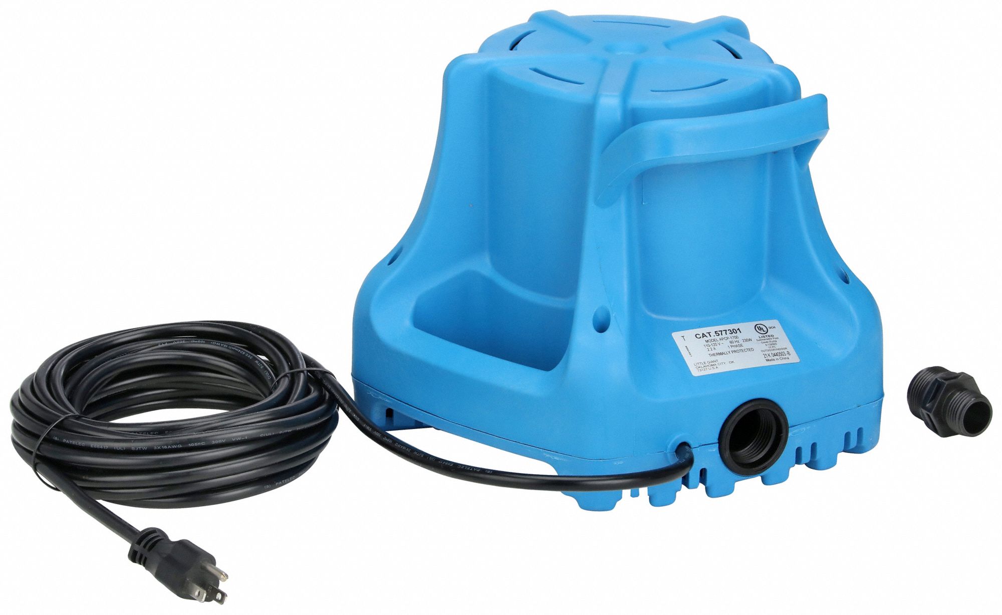 LITTLE GIANT Pool Cover Pump 1/3 hp, 115V AC, 22 ft Max Head, 1 in