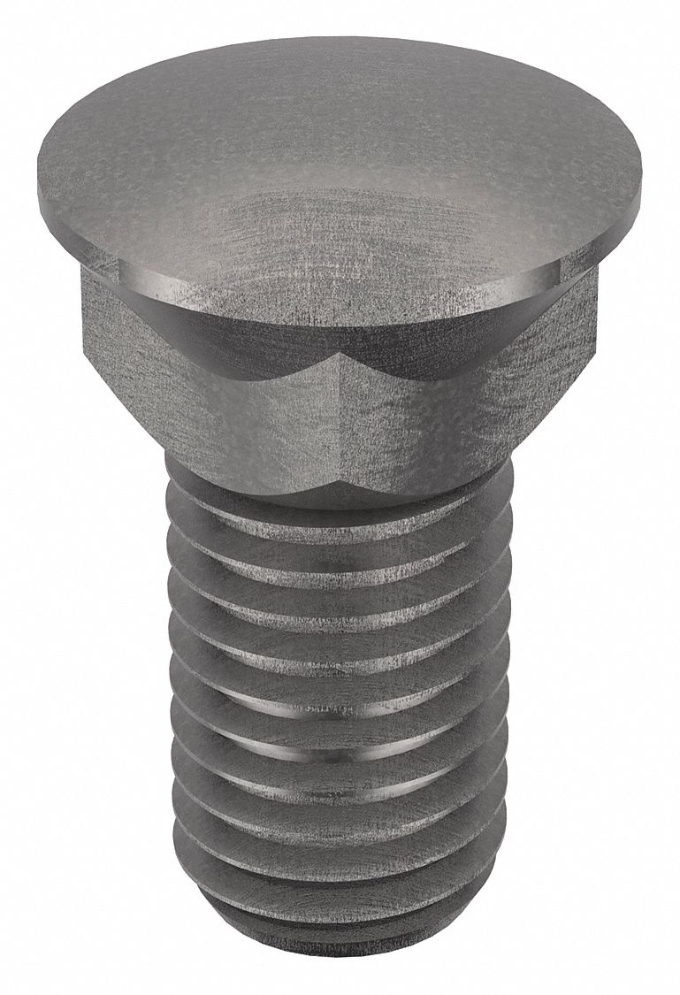 Plow Bolt: #3 Dome, 5/8"-11 Thread Size, 1 1/2 in Lg, Steel, Grade 8, Black Oxide, 25 PK