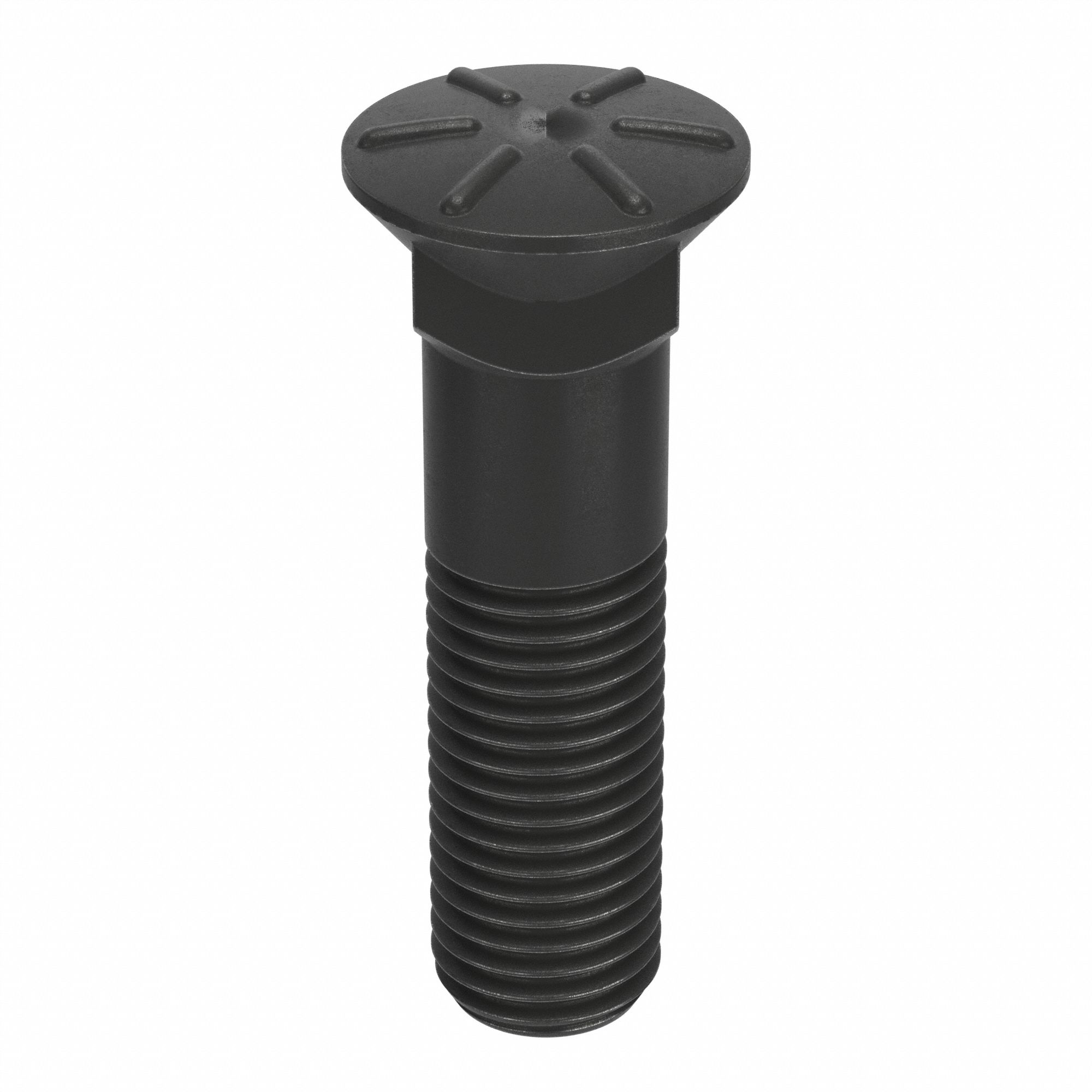 PLOW BOLT, STEEL, GRADE 8, BLACK OXIDE, 1"-8 THREAD SIZE, 4 IN FASTENER L, 5 PK