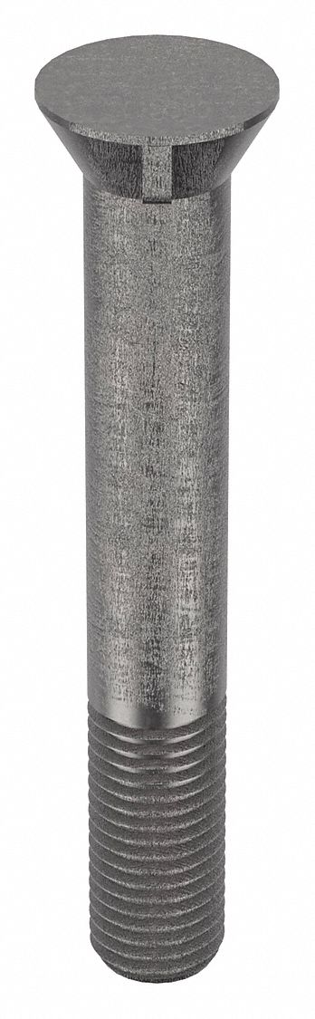 Plow Bolt: #7 with Locking Key, 1"-8 Thread Size, 6 in Lg, Steel, Grade 8, Black Oxide