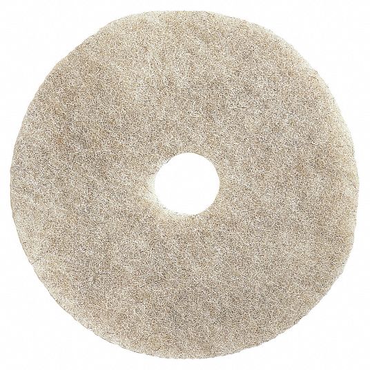 TOUGH GUY Buffing/Cleaning Pad, 15 In, White, PK5 - 4RY24|4RY24 - Grainger