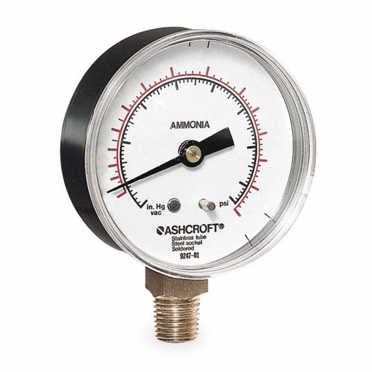 ASHCROFT Compound Gauge, 30 in Hg Vac to 300 psi Range, 1/4 in MNPT, ±3