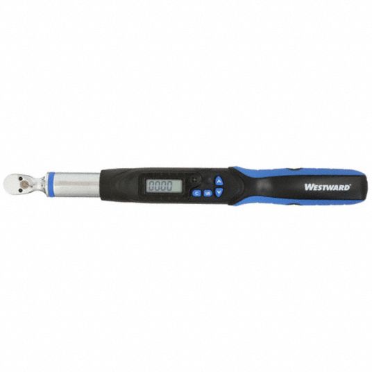 WESTWARD Electronic Torque Wrench: Inch-Pound/Newton-Meter, 1.11 to 22.12  ft-lb, Ratcheting