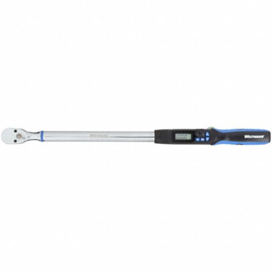 WESTWARD Electronic Torque Wrench: Inch-Pound/Newton-Meter, 12.5 to 250.7  ft-lb, Ratcheting