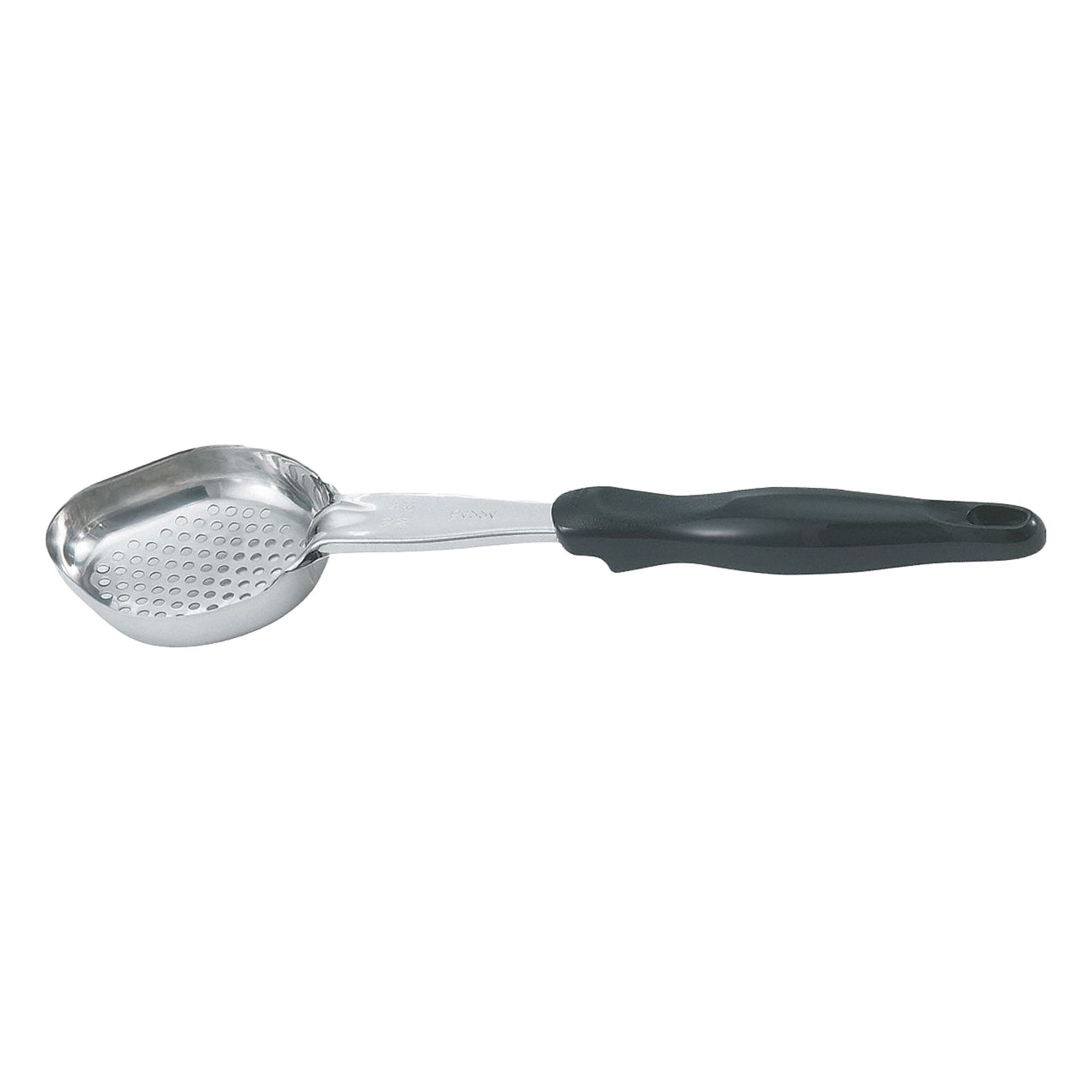 Heavy-Duty Spoodle® Utensil: 13 1/2 in Overall Lg, 3 oz Capacity, Black, NSF Certified