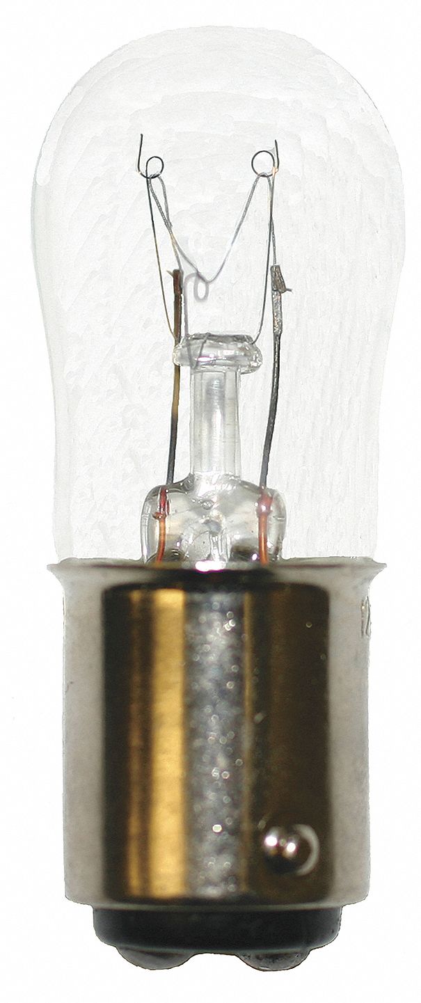 INCANDESCENT BULB, DOUBLE CONTACT BAYONET (BA15D), (S) SIGN, S6, 6S6DC/120V