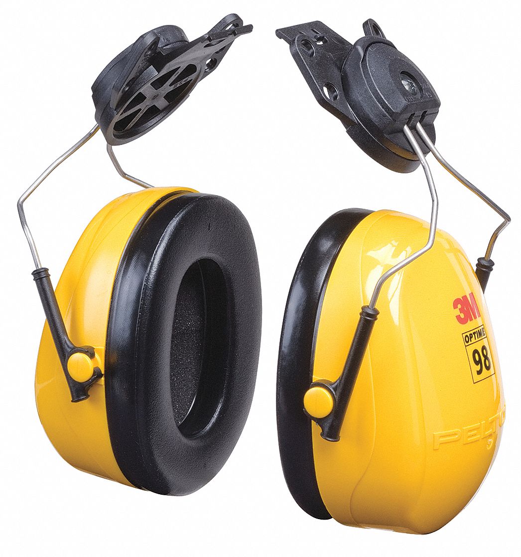 3m Hard Hat Mounted Ear Muffs 23 Db Noise Reduction Rating Nrr Dielectric No Yellow 4t019