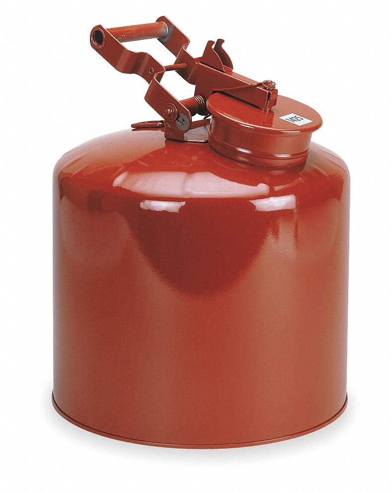 SAFETY DISPOSAL CAN, 5 GAL, RED, GALVANIZED STEEL, 18 IN H, 11¼ IN OD, FOR FLAMMABLES