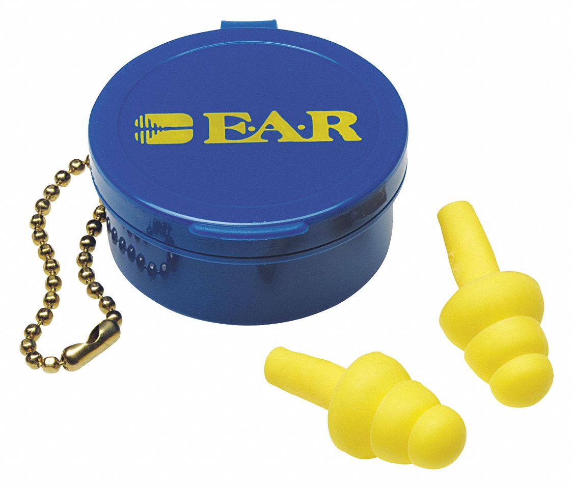 3M Flanged Ear Plugs, 25 dB Noise Reduction Rating NRR, Uncorded, M ...