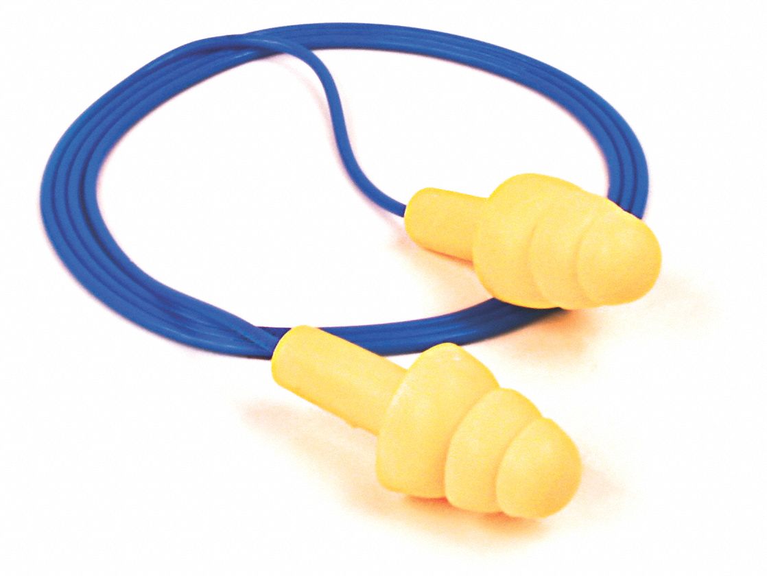 3M Ear Plugs, Corded, Flanged, 25dB, PR 4T1513404004 Grainger