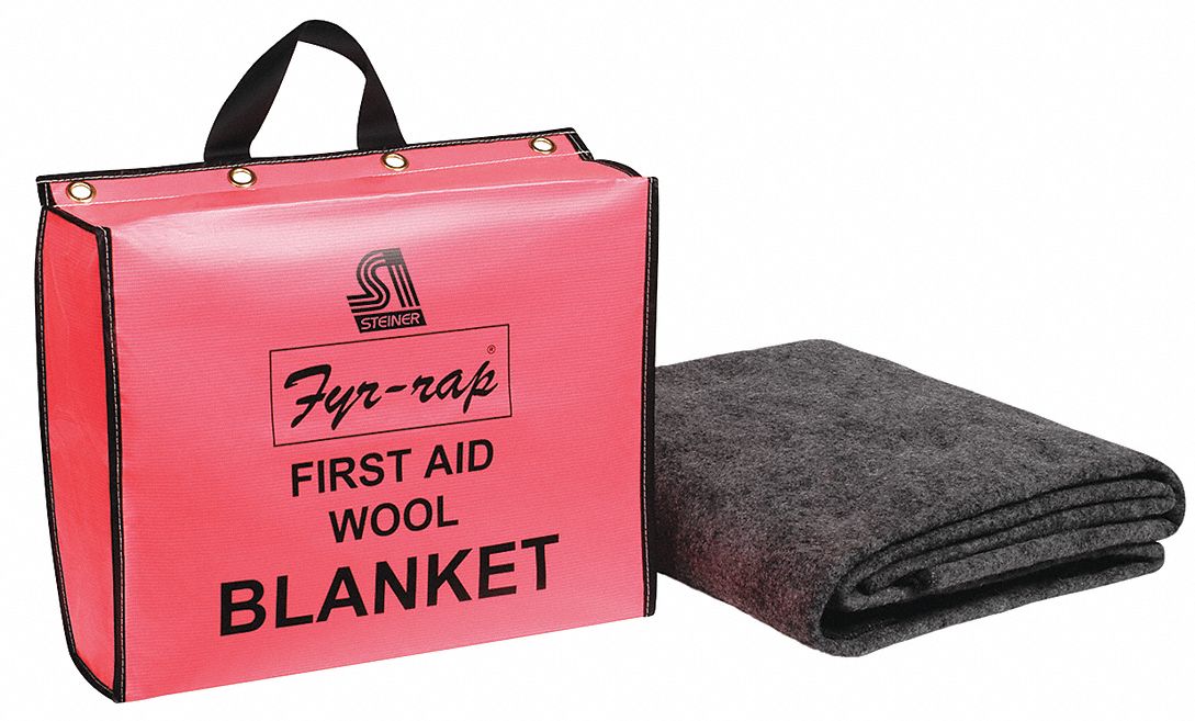 FIRE BLANKET AND POUCH,WOOL/NYLON B