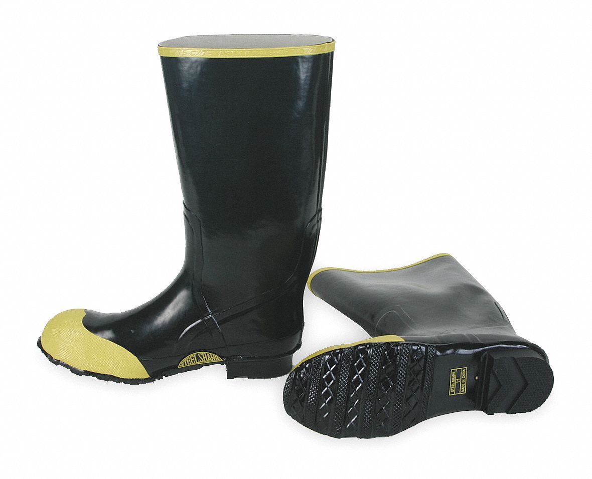 BOTTES DE CONSTRUCTION HOMME, POINTURE 7, EMBOUT D'ACIER, NOIR, 16 PO H, NON-CSA, IMPERMÉABLES, LARGEUR D