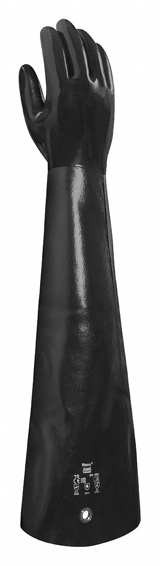 ChemResistantGloves Blk Gauntlet 10 PR